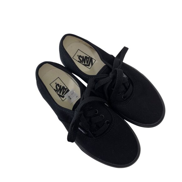 Vans Authentic Low Top Canvas Sneaker Black Unisex KIDS SZ 1 Classic Skate Shoes - Picture 8 of 15